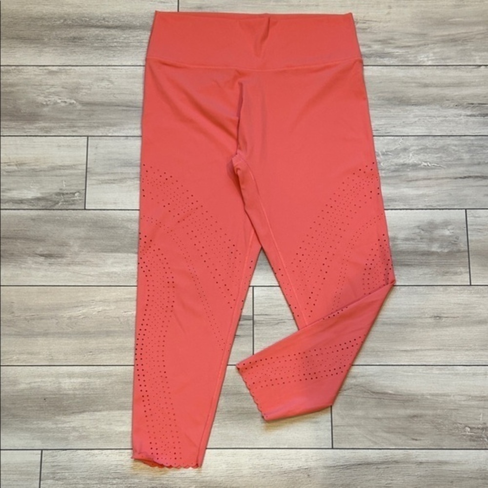 Aerie OFFLINE eyelet coral pink leggings size XXL